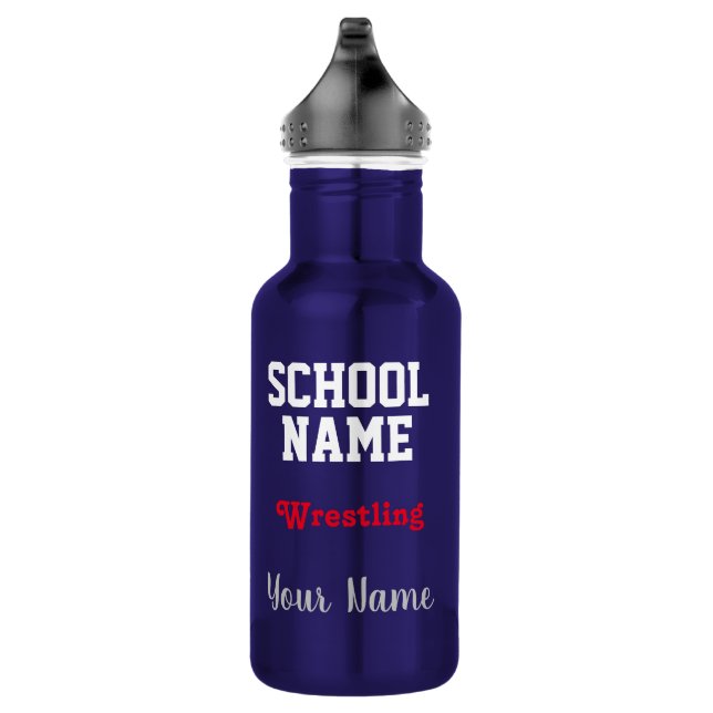 Wrestling- Create Your Own School Spirit Stainless Steel Water Bottle (Right)