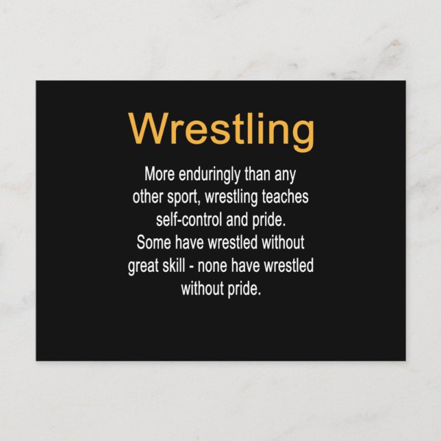 Wrestling Definition Self Control Coach Postcard (Front)