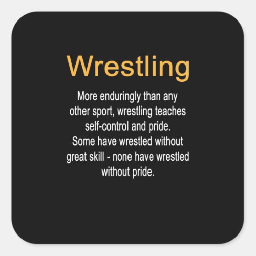 Wrestling Definition Self Control Coach Square Sticker