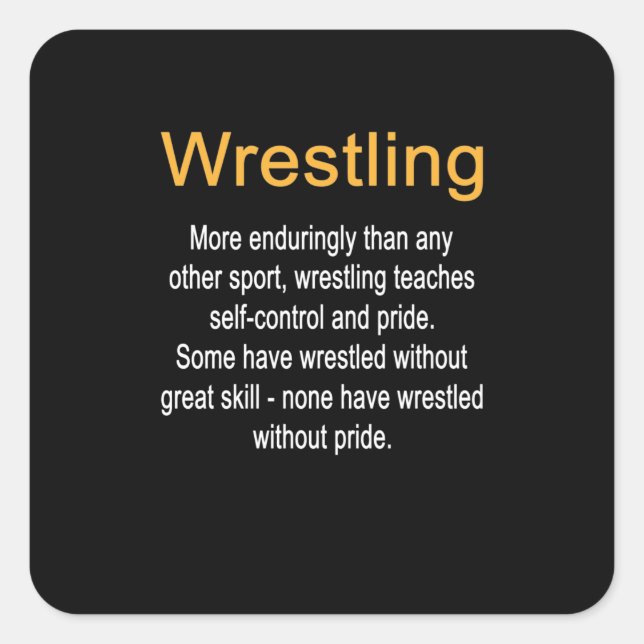 Wrestling Definition Self Control Coach Square Sticker (Front)