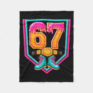 Wrestling Drip Number 67 Wrestling Player Fleece Blanket