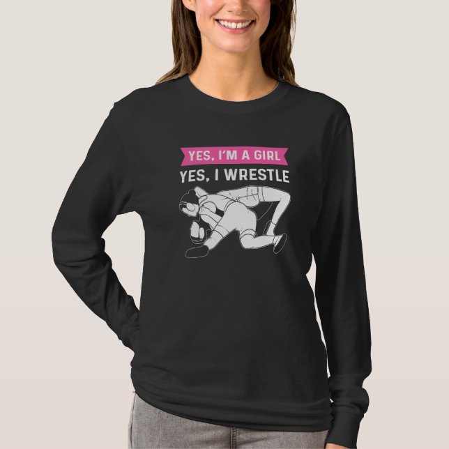 Wrestling Female Wrestler Girl Wrestling T-Shirt (Front)