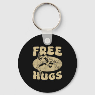 Wrestling - Funny Hugs Wrestling Shirt Wrestler Wr Keychain