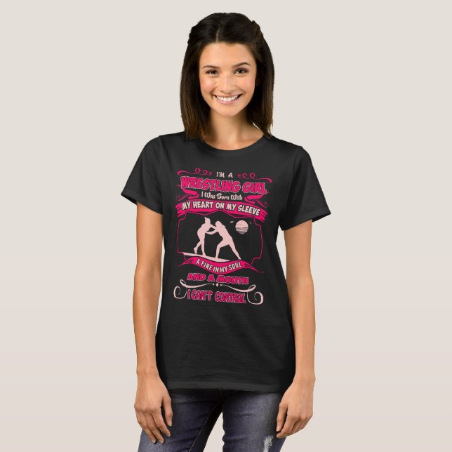 Wrestling Girl Heart On Sleeve Fire In Soul Tshirt (Front Full)