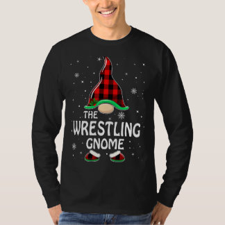 Wrestling Gnome Buffalo Plaid Matching Family Chri T-Shirt