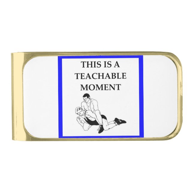 wrestling gold finish money clip (Front)