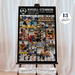Wrestling High School Senior 13 Photo Collage Foam Board
