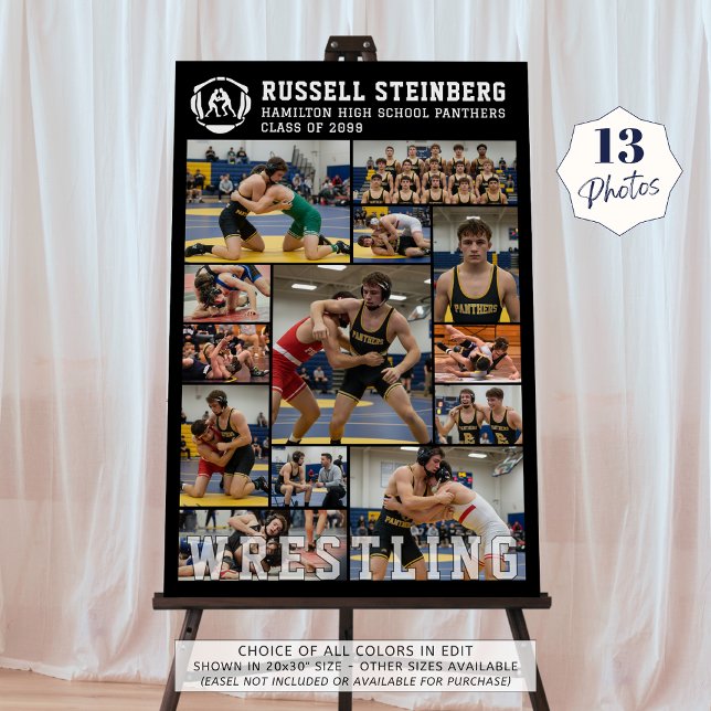 Wrestling High School Senior 13 Photo Collage Foam Board (Creator Uploaded)