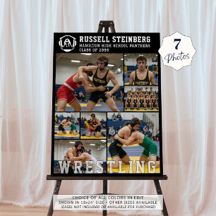 Wrestling High School Senior 7 Photo Collage Foam Board