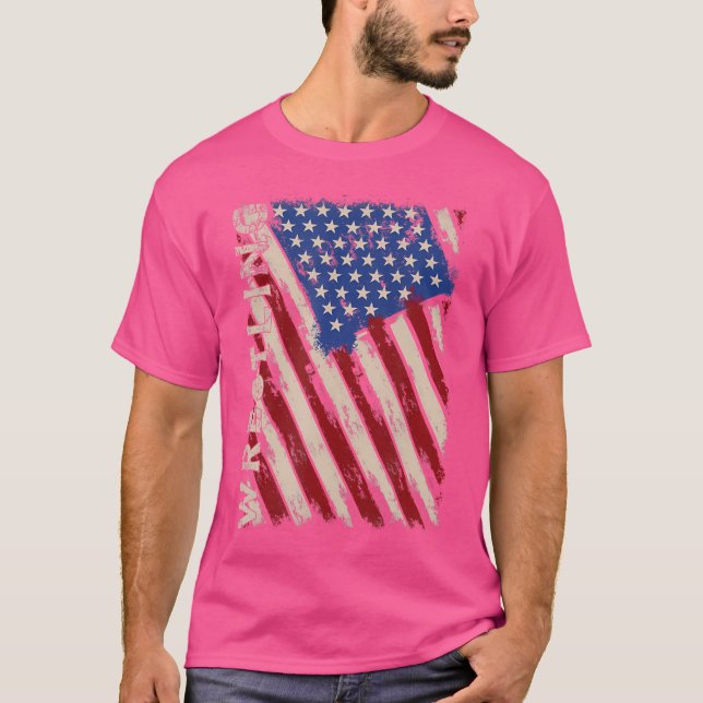 Wrestling In America Singlet Usa Martial Arts Wres T-Shirt (Front)