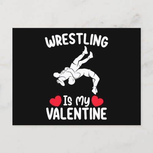 Wrestling Is My Valentine Day Sports Postcard
