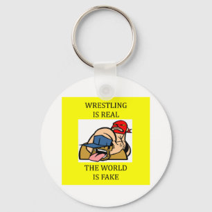 WRESTLING is not fake Keychain