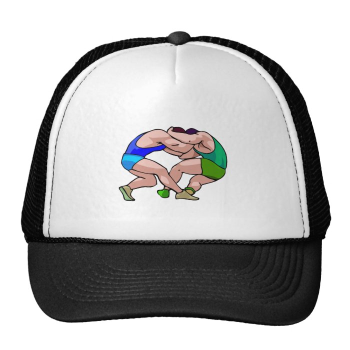 wrestling lock graphic mesh hats