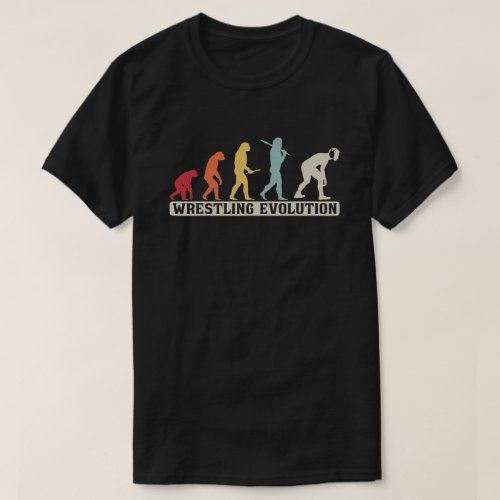 Wrestling Lovers Retro Vintage Wrestler Evolution  T_Shirt