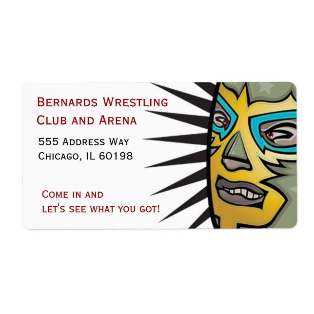 Wrestling Lucha Libre Address labels (Front)