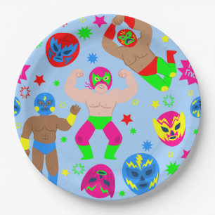 wrestling lucha libre masks luchador wrestlers paper plates