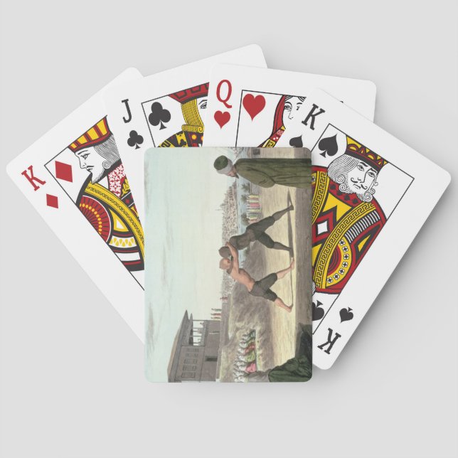 Wrestling Match, Constantinople (w/c on paper) Poker Cards (Back)