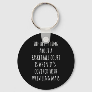 Wrestling mats thing about basketball court keychain