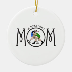 WRESTLING MOM CERAMIC ORNAMENT
