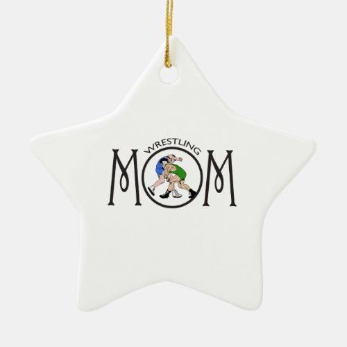 WRESTLING MOM CERAMIC ORNAMENT