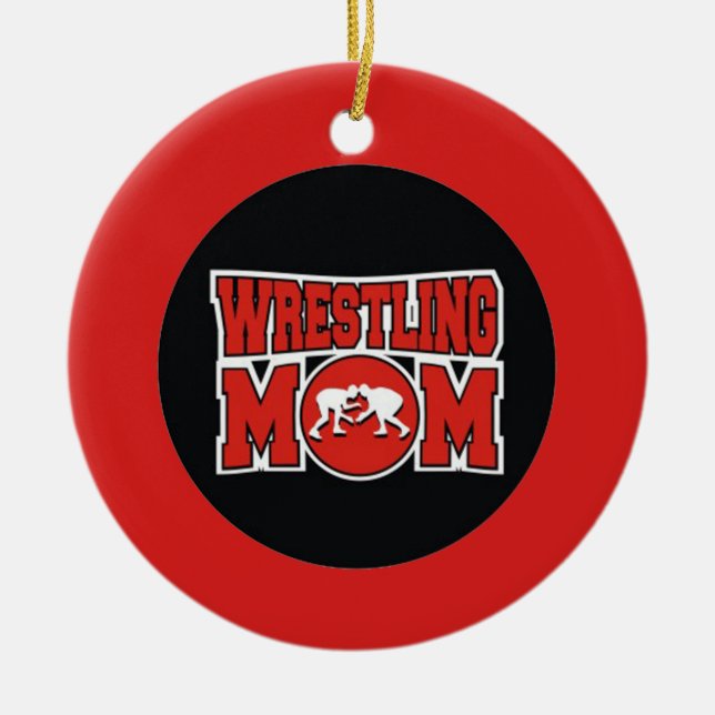 Wrestling Mom Christmas Ornament (Front)
