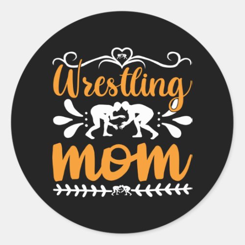 Wrestling Mom Classic Round Sticker