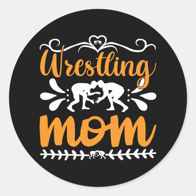 Wrestling Mom Classic Round Sticker (Front)