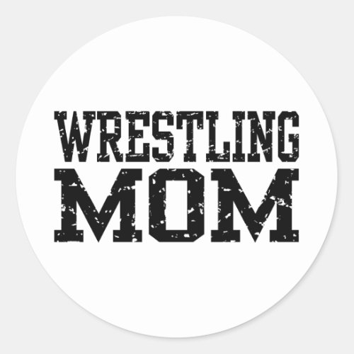 Wrestling Mom Classic Round Sticker