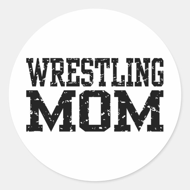 Wrestling Mom Classic Round Sticker (Front)