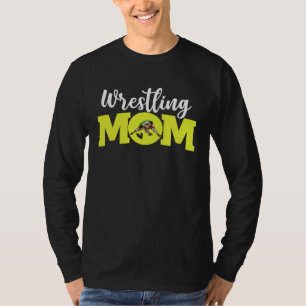 Wrestling Mom Cute Letter Print Women Cute Mother' T-Shirt