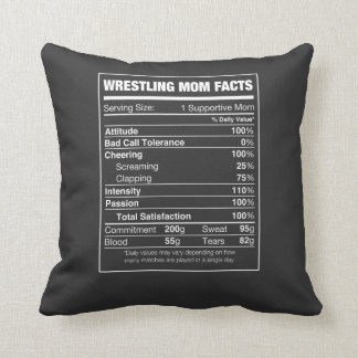 wrestling mom facts throw pillow