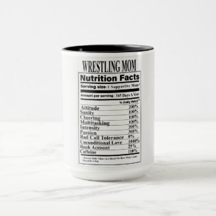 Wrestling Mom Nutrition Facts Mug