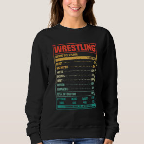Wrestling Nutrition Facts  Wrestler Fan Martial Ar Sweatshirt