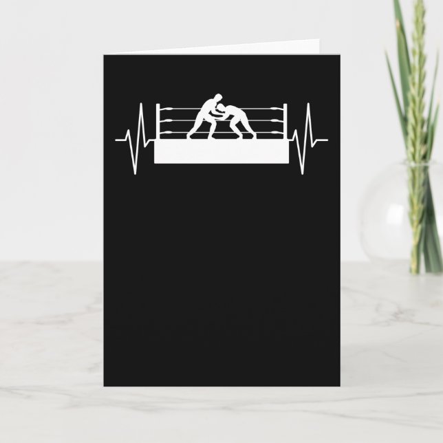 Wrestling Ring Wrestler Heartbeat Line Gift Card (Front)