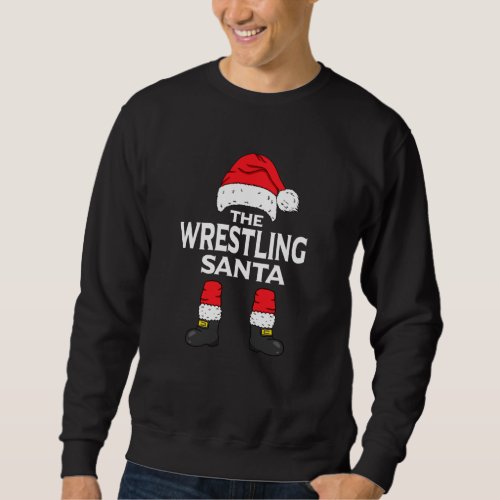Wrestling Santa Matching Family Christmas Pajama Sweatshirt