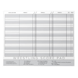 Wrestling Scoring Notepad