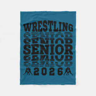 Wrestling senior 2026 graduation fleece blanket