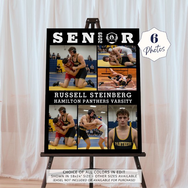 Wrestling Senior Graduate 6 Photo Collage Foam Board (Creator Uploaded)