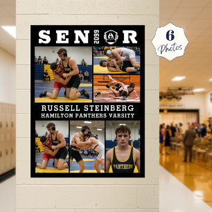Wrestling Senior Graduate 6 Photo Collage Poster