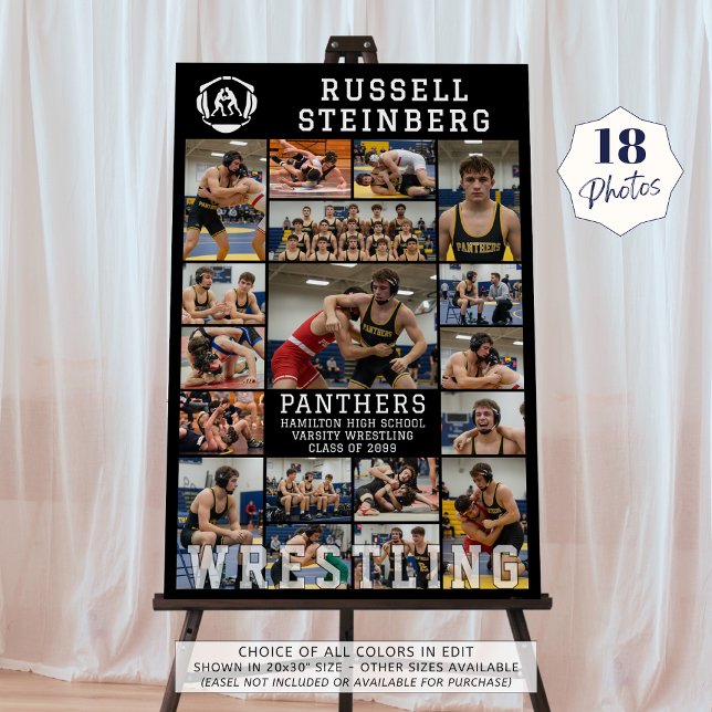 Wrestling Senior Graduation 18 Photo Collage Foam Board (Creator Uploaded)