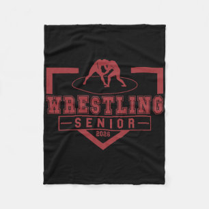 Wrestling Senior Night Wrestling Senior 2026 Gradu Fleece Blanket