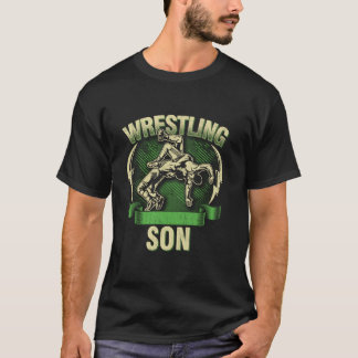 Wrestling Son Wrestlers Cute Vintage Christmas Xma T-Shirt