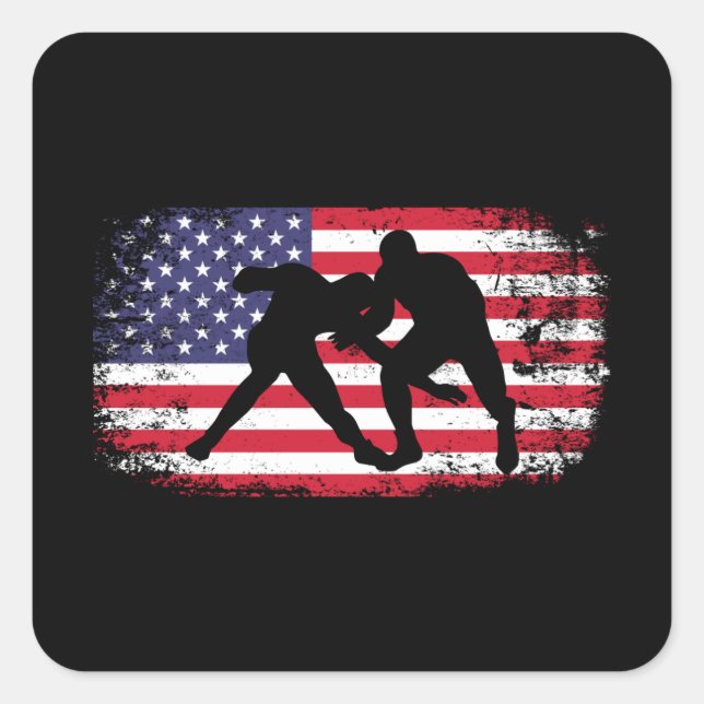 Wrestling Square Sticker (Front)
