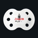 Wrestling Star Pacifier<br><div class="desc">This pacifier features a cartoon wrestler and is perfect for any little up and coming wrestler once you customize with their own name in the provided box.</div>