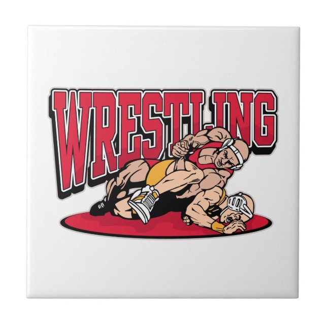 Wrestling Takedown Ceramic Tile (Front)