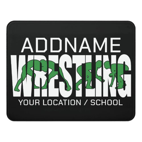 Wrestling Team ADD TEXT School Athlete Wrestler  Door Sign