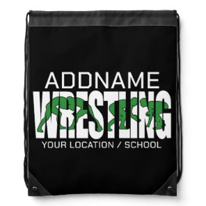 Wrestling Team ADD TEXT School Athlete Wrestler  Drawstring Bag