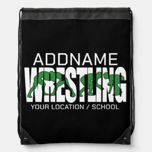 Wrestling Team ADD TEXT School Athlete Wrestler Drawstring Bag