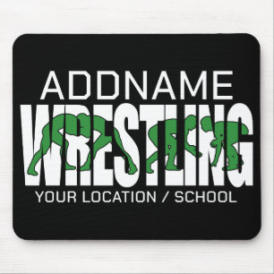 Wrestling Team ADD TEXT School Athlete Wrestler Mouse Pad