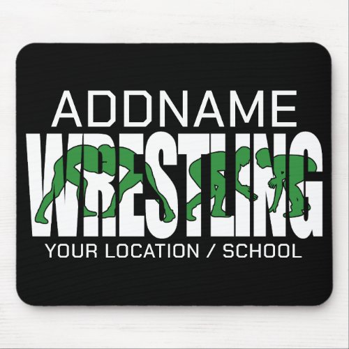 Wrestling Team ADD TEXT School Athlete Wrestler  Mouse Pad